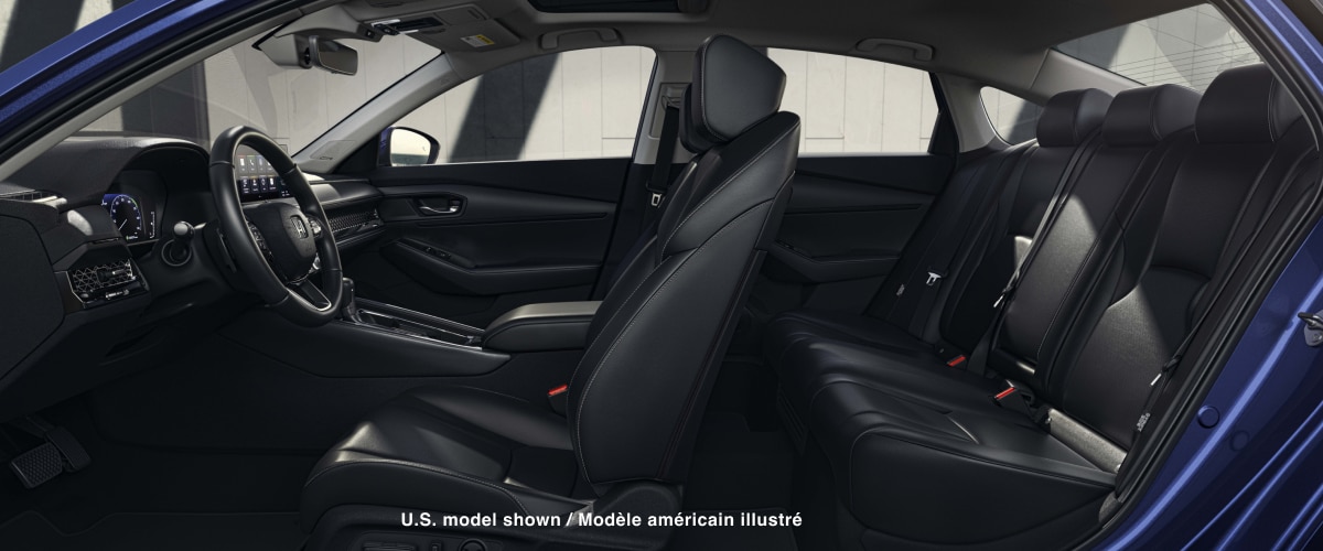 Panoramic side view of Accord with no doors showcasing its two rows of seating.