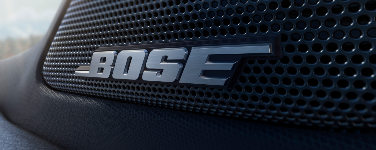 Closeup of BOSE speaker.