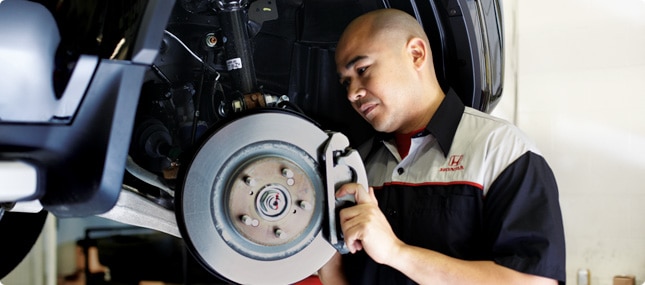 Man working on brakes